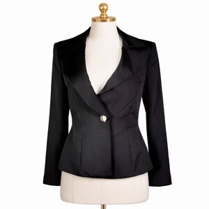 Vintage Armani Collezioni Black Peplum Blazer Size 6
